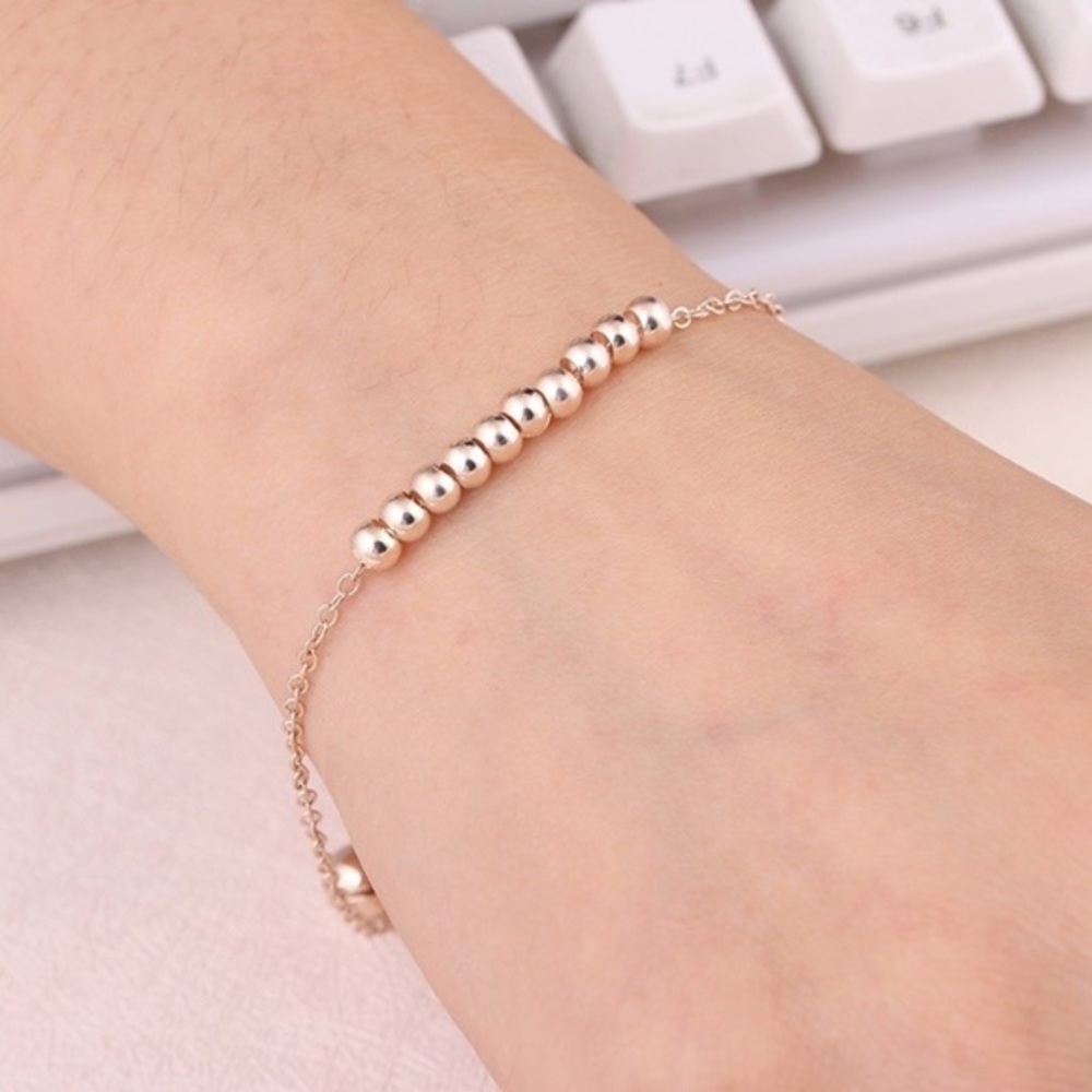 Gold Plated Bracelet w/Gold Beads